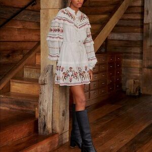 Farm Rio Off-White Embroidered Horses Mini